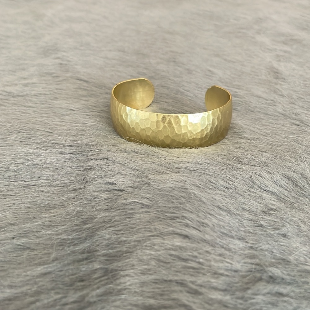 Gold Hammered Cuff - Picture 2 of 7